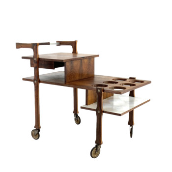 Italian Brazilian Rosewood Bar Trolley
