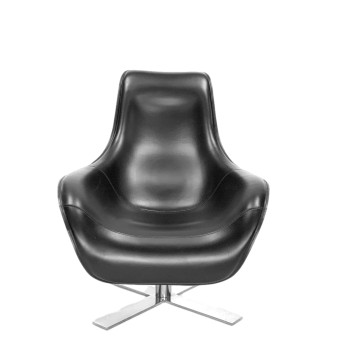 Black Leather Swivel Mart Chair by Antonio Citterio