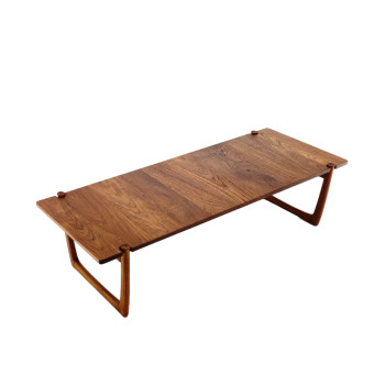 Hvidt And Molgaard Solid Teak Sleigh Leg Coffee Table