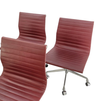 Ox Blood Red Eames Aluminium Group Office Chair