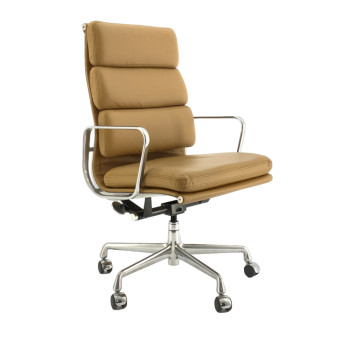 Eames Tan High Back Soft Pad Office Chair Model 2006