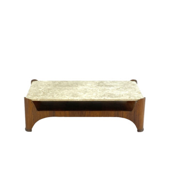 Brazilian Rosewood And Marble Coffee Table