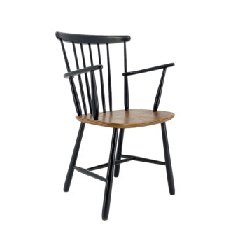 Danish Beech And Teak Spindle Back Chair