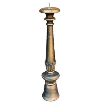Gold Handcrafted Timber Candlesticks III