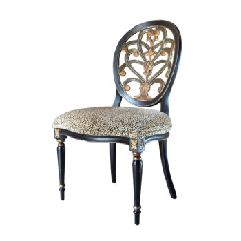 Italian Galimberti Lino Style Painted and Parcel Gilt Chair