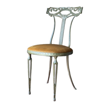 Palladio Neoclassical Style Gilt Metal Chair