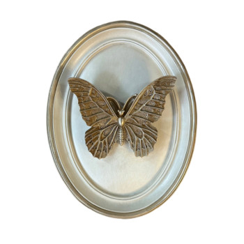 Cream and Gold Butterfly Wall Plaque