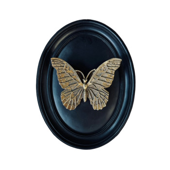 Gold and Black Butterfly Wall Plaque