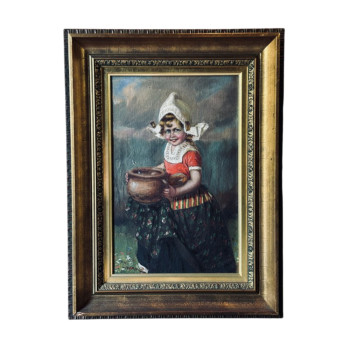 Oil Dutch Girl Portrait