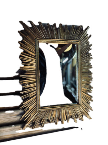 Rectangle Sunburst Convex Mirror