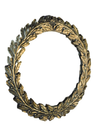 Large Gold Laurel Convex Mirror