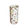 White and Gold Butterfly Ceramic Umbrella Stand