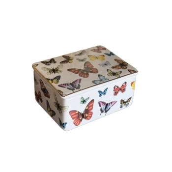 Butterfly Lidded Trinket Box White