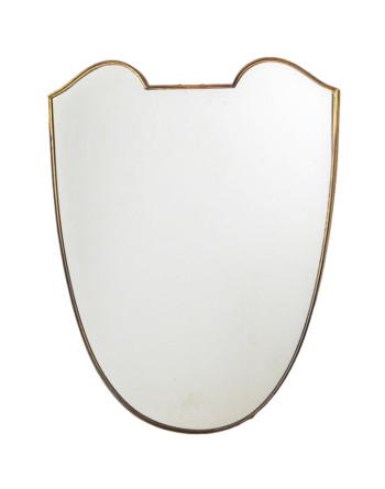 Italian Gio Ponti Style Brass Mirror
