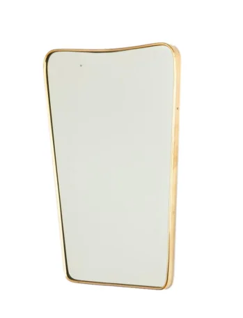 Vintage Italian Brass Gio Ponti Style Mirror