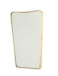 Vintage Italian Brass Gio Ponti Style Mirror