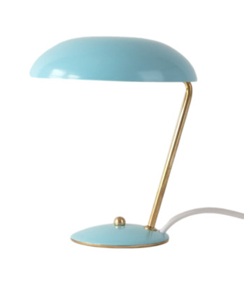 Vintage Blue and Brass Italian Table Lamp