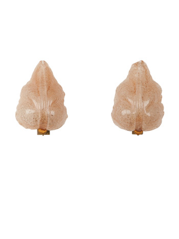 Pair of Vintage Murano Leaf Sconces