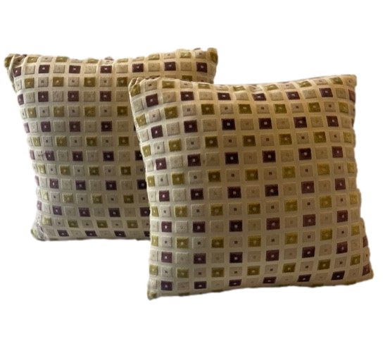 A Pair of Geometric Patterned Cushions